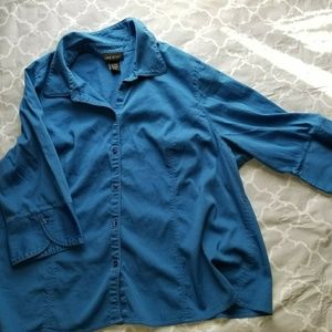 Royal blue 3/4 sleeve dress shirt